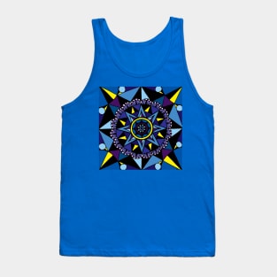 Geometric Compass Blue Palette Tank Top